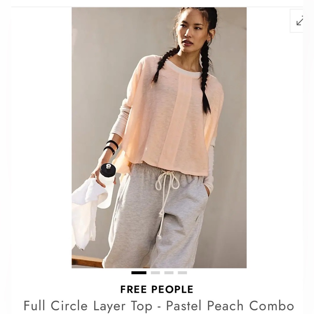 NWT Free People Pastel Peach Layered Top